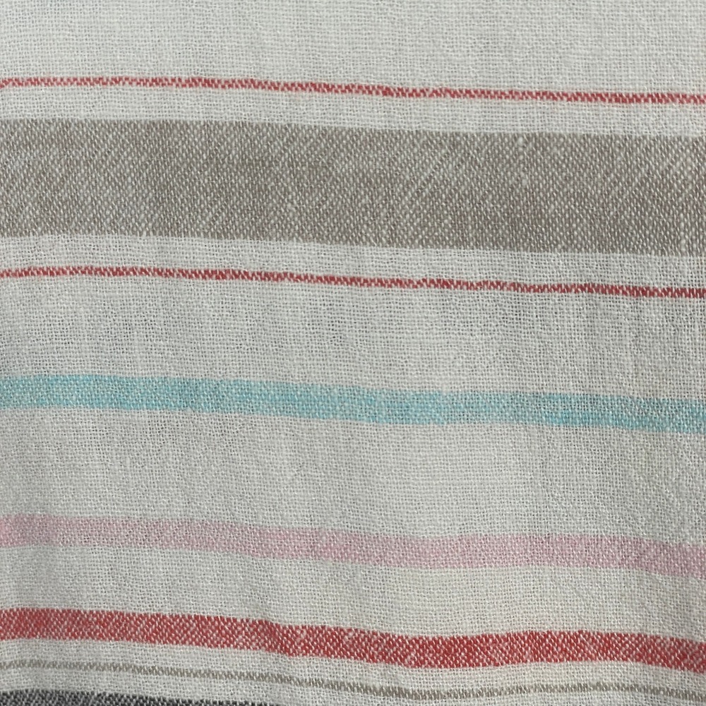 Weatherproof Vintage Beachy Linen Blend Top Large Coastal Striped Vacation Tie - Picture 13 of 15